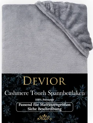 Produktbild von Devior Cashmere Touch Spannbettlaken 140x200 - 160x200 cm grau Bettlaken bis 22cm Matratzenhöhe Winter Warm Kuschelig