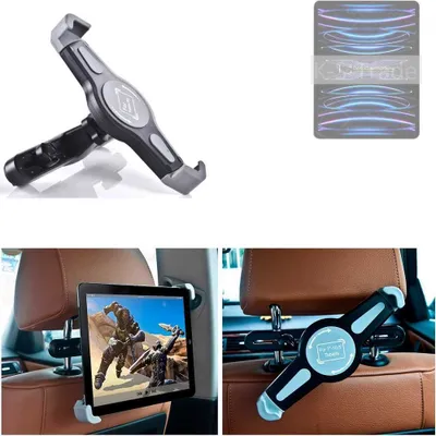 Produktbild von K-S-Trade Tablethalterung kompatibel mit Apple iPad Pro 11 (2022) Wi-Fi KFZ Kopfstützen Halterung 360° Auto Sitzhalterung Headrest Holder Halter