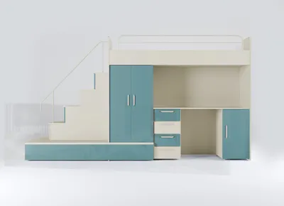 Image de Lit mezzanine en bois massif – Pour une chambre moderne et fonctionnelle.