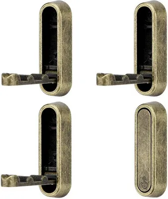 Image de Lot de 4 crochets muraux pliables, couleur bronze, crochets pour serviettes, armoire, salle de bains, cuisine