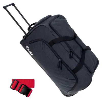 Produktbild von Trolley Reisetasche groß XXL Koffer 85 Liter, 68 cm Tasche Schultergurt Reisegepäck Rolltasche Damen Herren Gepäck Reise Trolly 910 + Koffergurt (Black (Schwarz))
