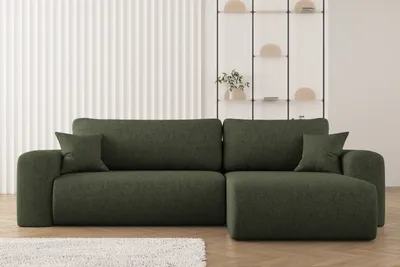 Zdjęcie produktu dla Sofa w kształcie L CAPRI narożnik, tkanina Verita, Ciemnozielony Prawostronny