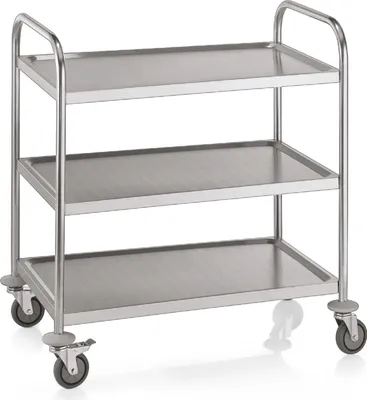 Immagine prodotto di Carrello di servizio in acciaio inox, 3 ripiani