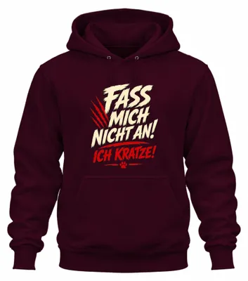 Obrázok produktu pre "Neobťažuj ma," nápis, motív mačky, sarkastický dizajn, mikina s kapucňou, bordová farba, veľkosť L