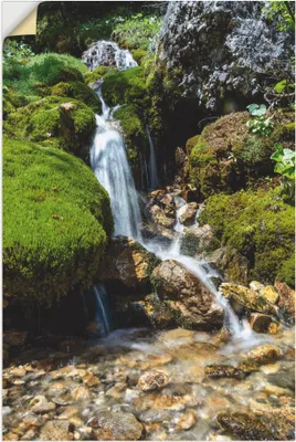 Produktbild von ARTland Wandbild, selbstklebend Kleiner Wasserfall in den Bergen Größe: 80x120 cm