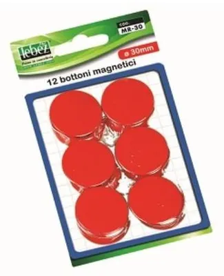 Immagine prodotto di Lebez Bottoni Magnetici Rossi 30 Mm Blister 12 Pezzi MR-30-R