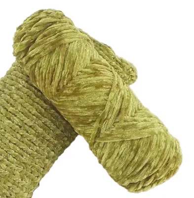 Obrázek produktu pro Samtgarn, příze na háčkování a pletení, chlupatá vlna, 100 g, žlutozelená