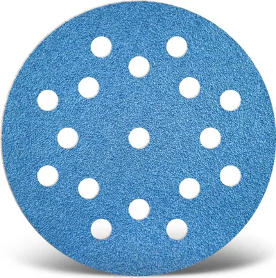 Produktbild von MENZER Blue Klett-Schleifscheiben, 125 mm, 17-Loch, f. Exzenterschleifer, Zirkonkorund (25 Stk.) K100