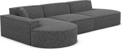 Produktbild von Bouclé L-Form Lounge Sofa Brevia Graphit Links