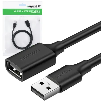 Zdjęcie produktu dla Ugreen kabel przewód przejściówka USB (żeński) - USB (męski) 1m czarny (10314)