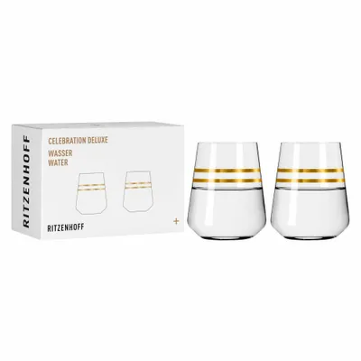 Immagine prodotto di Ritzenhoff Wasserglas 2er-Set Celebration Deluxe 001, Sonja Eikler, Kristallglas, 510 ml, 6141003