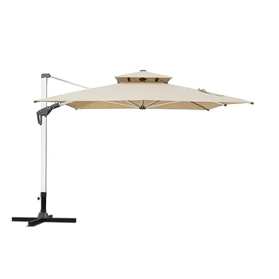 Produktbild von anndora Ampelschirm 3x4 m mit Kurbel, UV-Schutz UPF 50, Alu-Gestänge, Beige