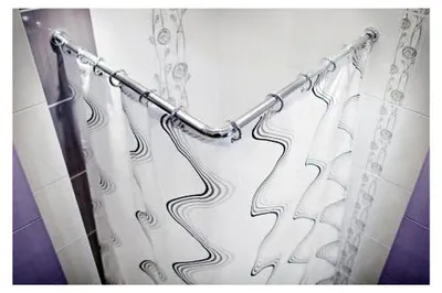 Produktbild von Aluminium 2er Silber 120 x 120 cm - extra lang - Duschstange für die Ecke