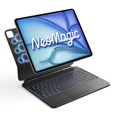 Produktbild von Inateck NeoMagic Tastatur Hülle für iPad Air 13 Zoll, iPad Pro 12.9 Zoll 6/5/4/3 Gen, 7 Farben 3 Stufen Hinterleuchtet,, mit Stifthalter,KB903