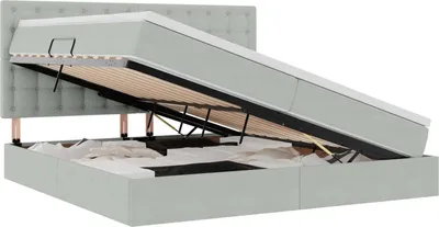 Immagine prodotto di vidaXL Letto contenitore con materasso grigio chiaro 200 x 200 cm in velluto