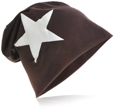 Produktbild von Beanie Muetze Weiss Stern Sattelbraun