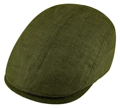 Fiebig unifarbenen sommerliche Leinen Flatcap in grün