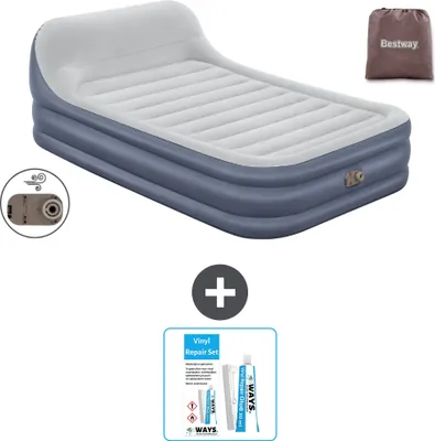 Produktbild von Bestway Luftmatratze - 2-Personen - 152 x 226 x 46 cm - Grau - Inklusive Zubehör