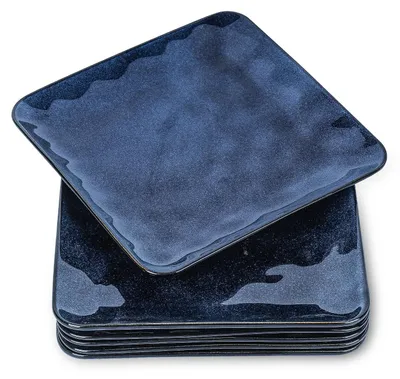 Keramische Teller Set 6er - 25,4 cm, blau, mikrowellengeeignet