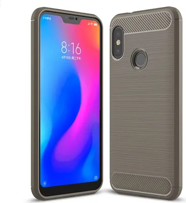 Produktbild von Xiaomi Redmi 6 Pro Hülle Silikon Grau Carbon Optik Case TPU Handyhülle Bumper