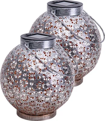 Obrázek produktu pro Solární světlo zahradní lucerna sada 2 globe solární lampa venkovní světlo solární 5285459