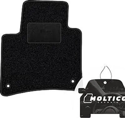 Produktbild von moto-MOLTICO Fahrer Fußmatte Auto Velours Fahrerseite Autoteppiche Schwarz Fahrermatte 1-teilig passend für VW Sharan II 2010-2020