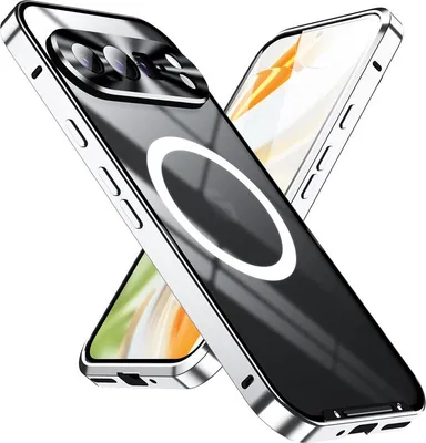 Immagine prodotto di Custodia in metallo per Google Pixel 10 Pro traslucida opaca con bobina magnetica e protezione della fotocamera Argento
