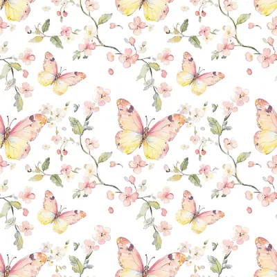 Servietten mit Schmetterlingen und zarten Blumen im romantischen Vintage Design.