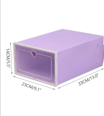 Image de Rangement de chaussures - Coffret de 20 boîtes transparentes empilables pour chaussures - Boîtes de rangement pliables avec couvercle - Plastique PP - Violet