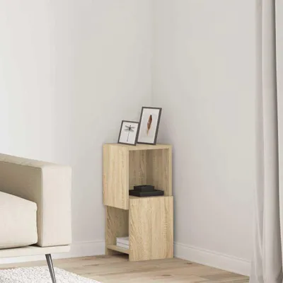Produktbild von "Schlussverkauf" Eckschrank 1 PC - Mehrzweckschrank für Wohnzimmer/Büro - Sonoma-Eiche 25,5x25x55cm Holzwerkstoff  C7225