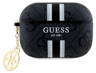 Immagine prodotto di Guess Guap2P4Rpsk Airpods Pro 2 (2022/2023) Cover Czarny/Nero 4G Strisce Stampate Charm