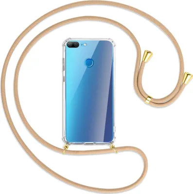 Produktbild von Handykette Backcover-Schutzhülle mit Band (Metall goldfarben) für Honor 9 Lite / 9 Youth Edition - beige
