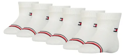 Immagine prodotto di Calzini classici unisex per neonati, marca Tommy Hilfiger, colore bianco, taglia 19-22 EU