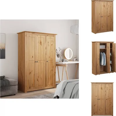 Obrázok produktu pre vidaXL Šatníková skriňa 3-dverová 118×50×171,5 cm borovica Panama - Šatníky