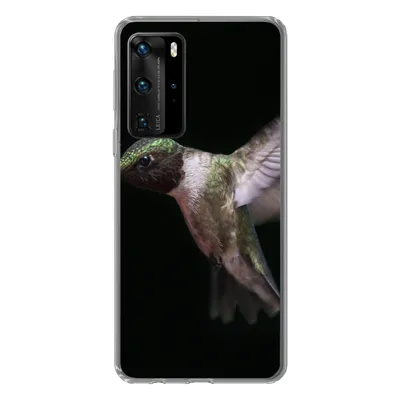 Produktbild von MuchoWow® Handyhülle Schutzhülle Hülle für Huawei P40 Pro Rubinkehl-Kolibri auf schwarzem Hintergrund Silikon Softcase Handy Hülle