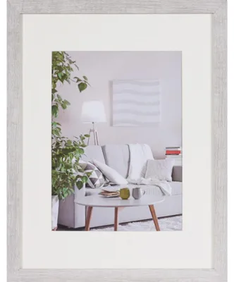 Immagine prodotto di Cornice Henzo in stile moderno, bianca, effetto legno MDF, 30x40 cm con passe-partout 20x28 cm