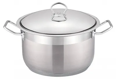Obrázek produktu pro Nerezová pánev na indukci Pánev s poklicí Hrnec na polévku stříbrný 34 cm