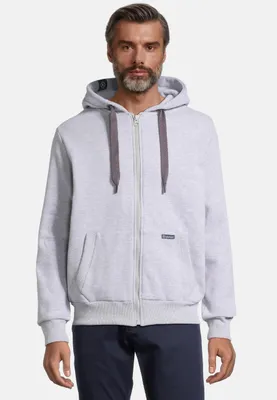 Produktbild von Salzhaut Herren Sweatjacke Breker mit Kapuze - Hoodie-Jacke mit bequemen Schnitt in Grau Größe 3XL