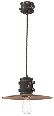 Zdjęcie produktu dla Ferroluce Urban ceramiczna lampa wisząca 40cm czarna okrągła