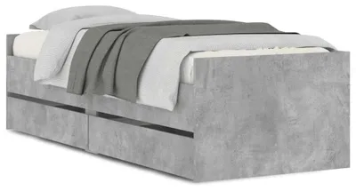 Produktbild von vidaXL Bett mit Schubladen Betongrau 75x190 cm