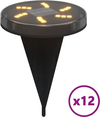 Produktbild von vidaXL Solar-Bodenleuchten mit Erdspieß 12 Stk. Warmweiß