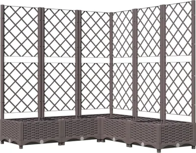 Produktbild von vidaXL Pflanzkübel mit Rankgitter Braun 120x120x121,5 cm PP