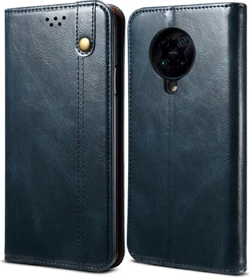 Image de Etui pour Xiaomi Poco F2, étui en cuir avec fonction stand bleu