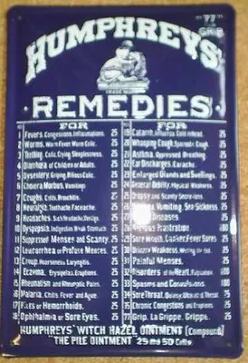 Produktbild von Blechschild Humphrey`s Remedies Spruch Gedicht Schild Metallschild Nostalgieschild