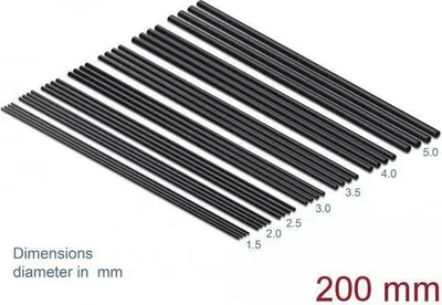 Produktbild von DELOCK Schrumpfschlauch Sortiment 200 mm 28 Stück schwarz