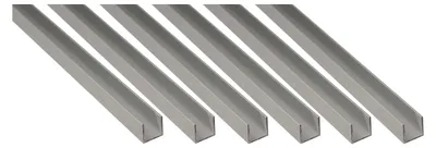 Produktbild von U-Profil | Aluminium, silberfarbig eloxiert | 1000 x 20 x 10 mm | 6er Set