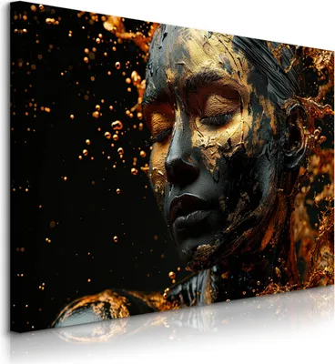 Produktbild von Muralo Leinwandbild für Wohnzimmer Canvas abstraktes PORTRÄT Frau Glamour Br. 100cm x Hö. 70cm