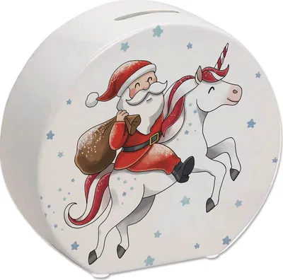 Produktbild von Weihnachtsmann auf Einhorn Spardose