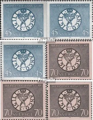 Produktbild von Briefmarken Schweden 1968 Mi 603A,Dl,Dr,604A,Dl,Dr (kompl.Ausg.) postfrisch 300 J. Reichsbank