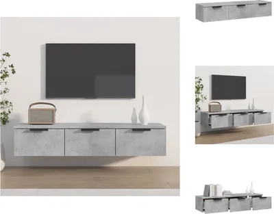 Image de vidaXL Armoire murale gris béton 102x30x20 cm Bois composite - Étagères murales